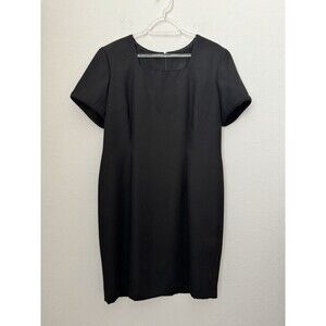 Vintage Lindsey Scott Petites Women's Short Sleeve Black Dress Size 14P